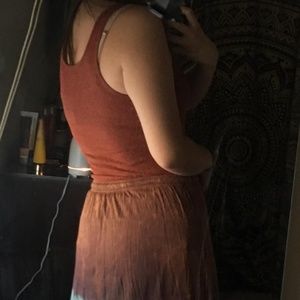 Rust Colored Tank and Matching Hippie Vibe Skirt
